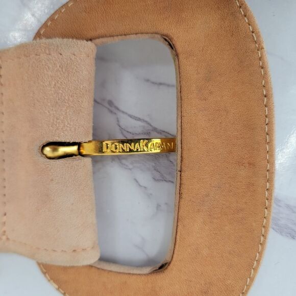 Donna Karan Vintage Oversized Tan Suede Waist Belt Asymetrical